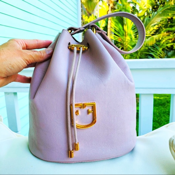 Furla Corona Drawstring Bucket Bag EUC - Picture 6 of 13